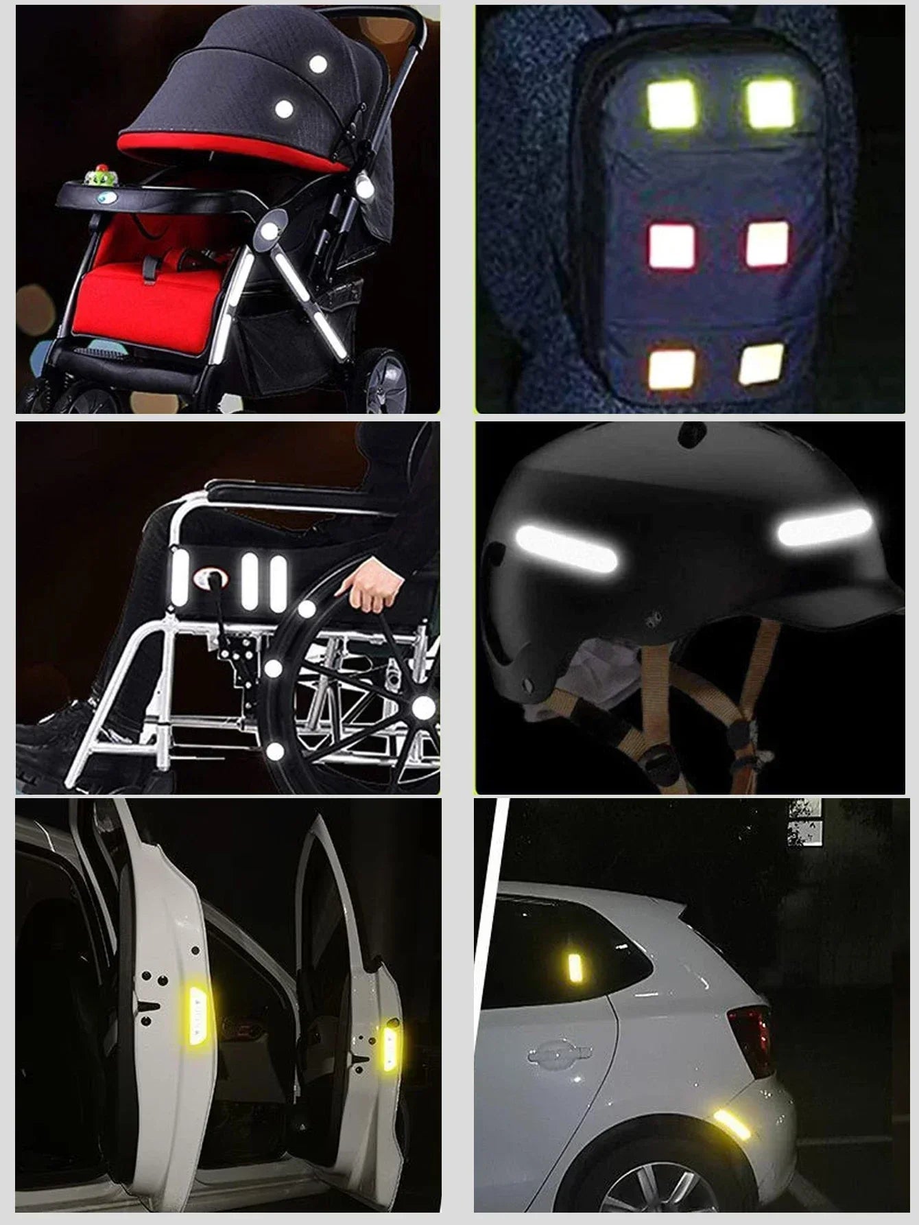 10pcs Waterproof Night Anti-Collision Reflective Patch – Baby Stroller Safety