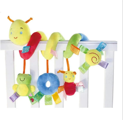 Baby Hanging Toy – Plush Spiral Stroller Activity Toy with Rattles & Squeakers