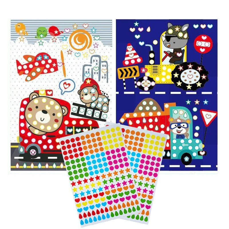Funny Puzzle Dot Stickers – Cute Animal Mosaic Craft Set for Kids