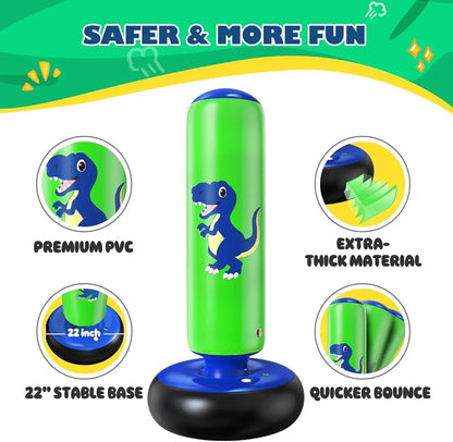 Inflatable Dinosaur Punching Bag for Kids