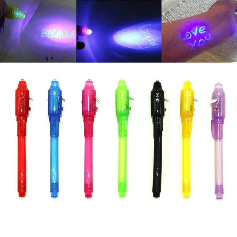 Invisible Ink Pens with UV Light (7-Colours)