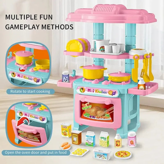 Mini Kitchen Counter Play Set – DIY Simulated Cooking Food Tableware